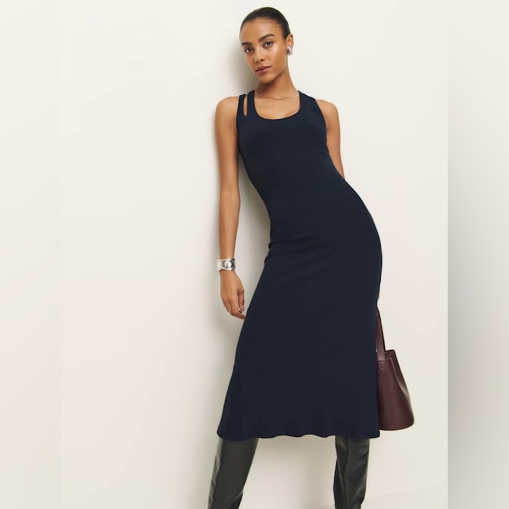 NWT Reformation Jules rib knit cutout dress